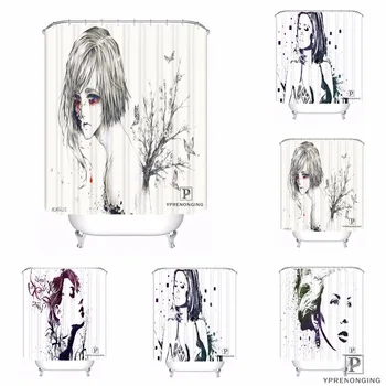 

Custom Sexy Girl Black White Waterproof Shower Curtain Home Bath Bathroom s Hooks Polyester Fabric Multi Sizes180509-41
