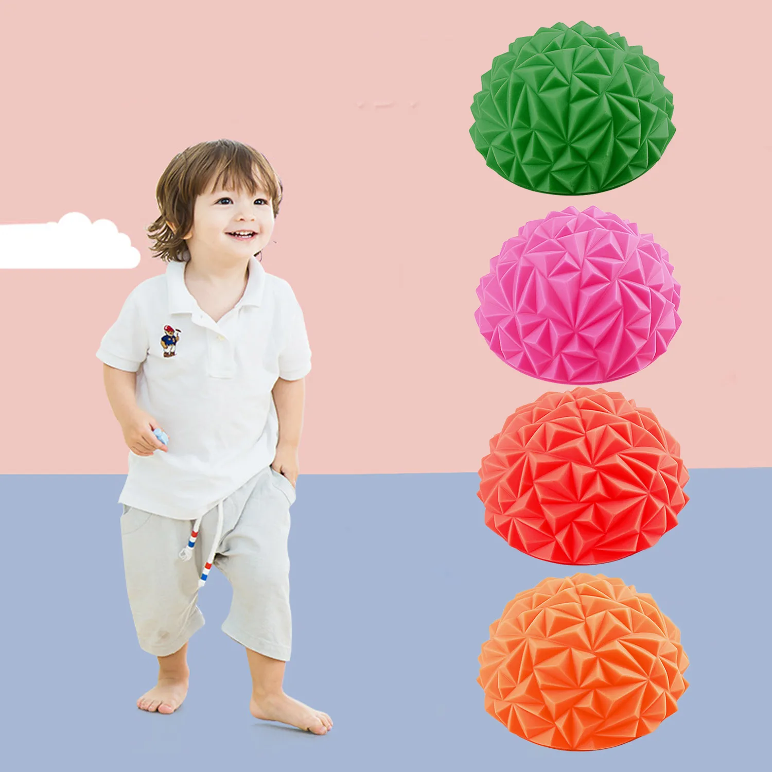 

Anti-Slip Spiky Massage Balance Half Ball Foot Trigger Point Stress Relief Pressure Massager for Gym Yoga Pilates Fitness