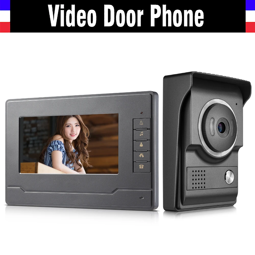 7 inch video door phone system video doorbell doorphones kit 1