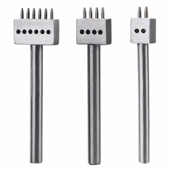 

3pcs Round Leather Punching Pitch Hole Tool Row Punch Leathercraft Spacing Hole Craft 1.0mm Round Row Hole Punch Cutter Set