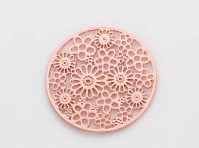 20pcs/lot 22MM Rose Gold Hollow Flower Floating Window Plates Fit For 30mm Glass Magnetic Memory Locket Pendant | Украшения и