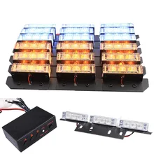 Luces LED estroboscópicas de emergencia para coche, parrilla frontal de 3 modos, amarillo, rojo, azul, 2x9, 4x9, 6x9, 8x9, cubierta, luz de advertencia intermitente, 12V