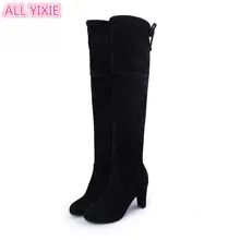 

ALL YIXIE 2019 Fashion Winter Woman Boots High Heels Slim Sexy Over The Knee High Suede Women Snow Boots Thigh High Boots Shoes