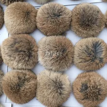 6 шт./лот, 8 см, натуральный мех кролика, помпоны, пушистый мех, помпон, сделай сам, для женщин, детей, зимняя шапка, Skullies, шапка вязаная шапка