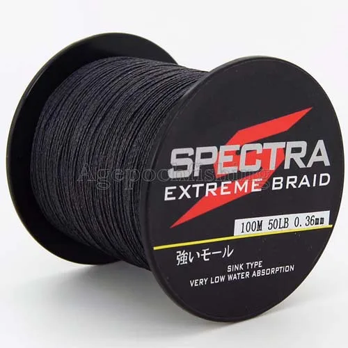 

Free shipping&best price! 4 strands 100M 50LB high quality braided fishing line. black