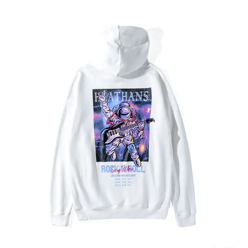 

Winter Autumn Men Funny Rock Soul Spaceman Print Warm Hooded Hoodies Women Casual Loose Streetwear Hipster Sweatshirts Pullover
