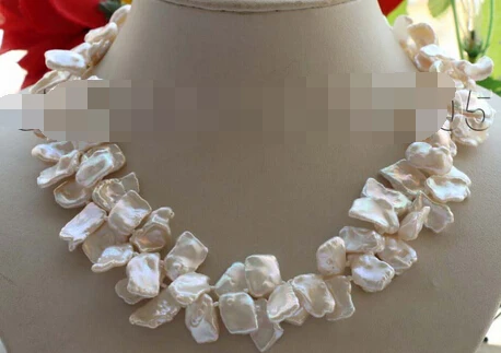 

ddh003651 Natural White Reborn Keshi Petal Pearl Necklace 14KGP 28% Discount