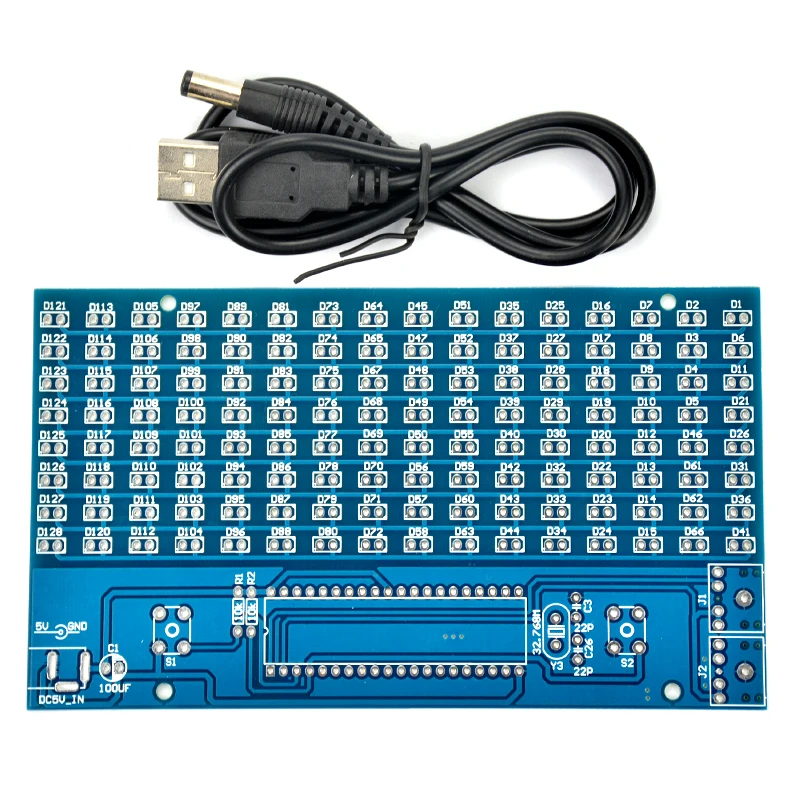 AIYIMA 51SCM микроконтроллер доска музыкальный спектр дисплей 8x16 мм светодиодный