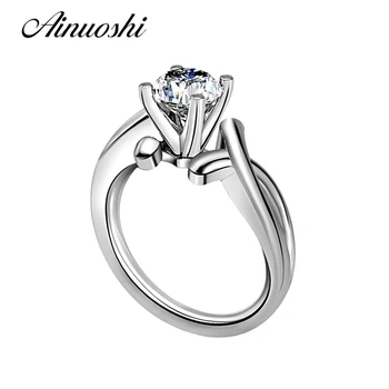 

New Classic 1 Carat Round Cut Women Solitaire Wedding Ring NSCD Engagement Fashion Jewelry Real 925 Sterling Silver Wedding Ring