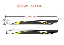 1pair GARTT SAB Goblin 380 RC Helicopter Part 380mm Carbon Fiber RC Align 380 Blade