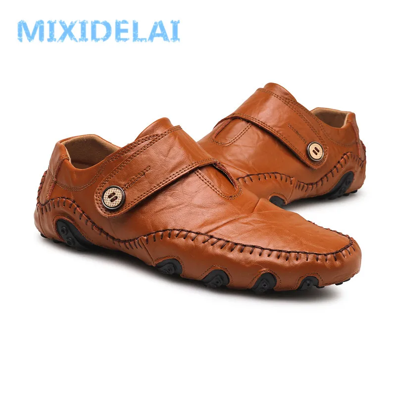 MIXIDELAI/модная мужская повседневная обувь в британском стиле; Мужская обувь без застежки из натуральной кожи; Высококачественная Уличная обувь; zapatos hombre