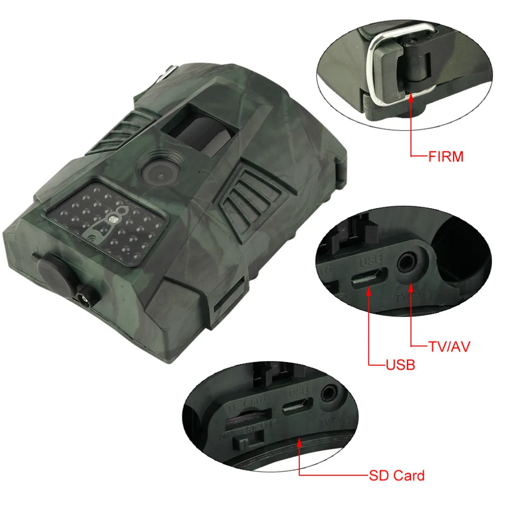 

HT-001 12MP 60 Degrees Detection Angle Hunting Camera Outdoor Digital Hunting Trail Camera Without LCD Wildlife Cameras 720P New