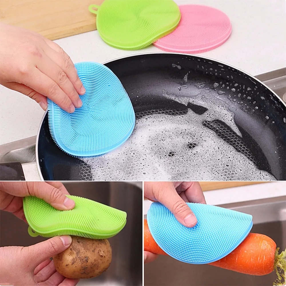 1PC Magic Silicone Dish Brush Cleaning Brushes Cloth Cleaning Kitchen Accessorie 