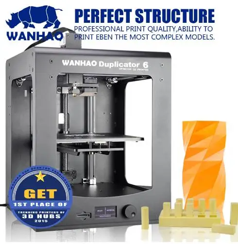 WANHAO 3D принтер Duplicator 6 PLUS с высокой точностью | Высокая точность и скорость печати. Улучшеный экструдер до 300C, автолевел