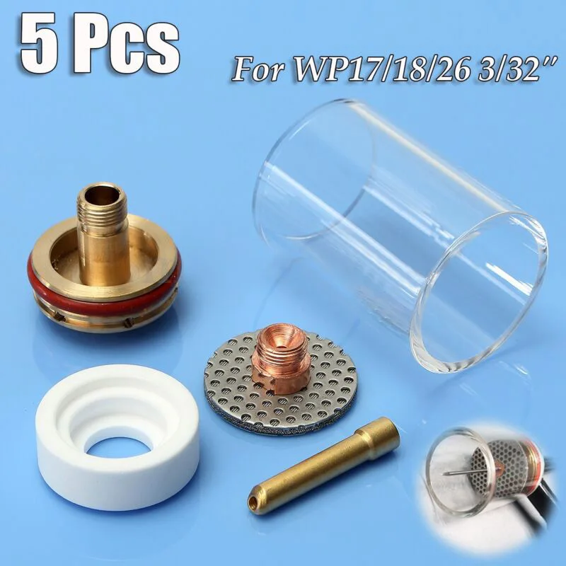 

5pcs/Set Insulator TIG Welding Kit Replacement Accessories CNC Metalworking Tools Replacement For WP17/18/26 3/32