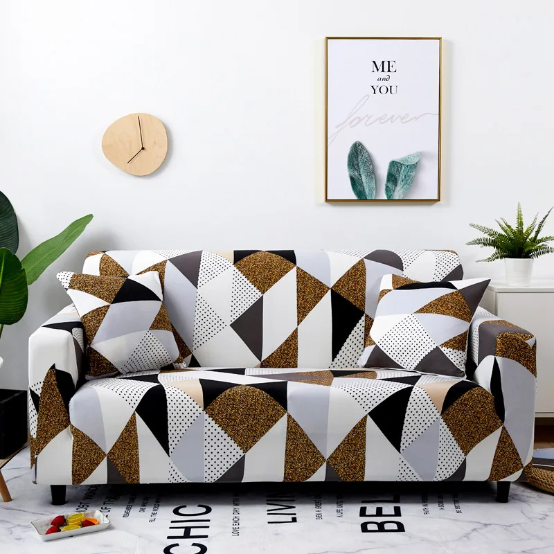 Геометрический Набор чехлов для дивана, эластичные Чехлы для дивана для гостиной, чехлы для дивана, угловой секционный чехол для дивана - Цвет: Color 4