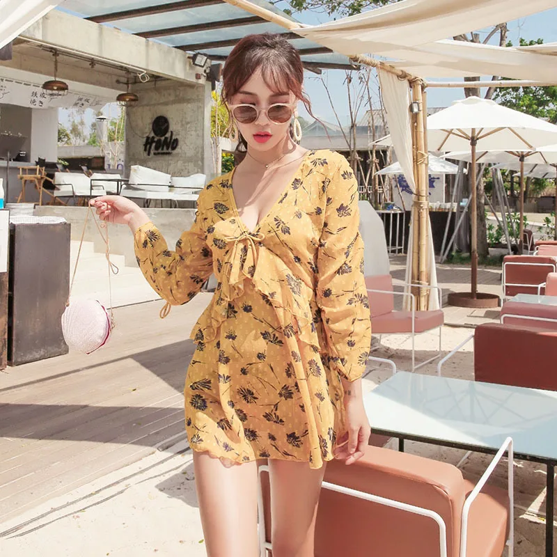 

Swimwear Wholes Rashguard Women 2019 Swimsuit Fused With Cups Separate New Clothes Three Piece Sexy Lace Push Up Patchwork
