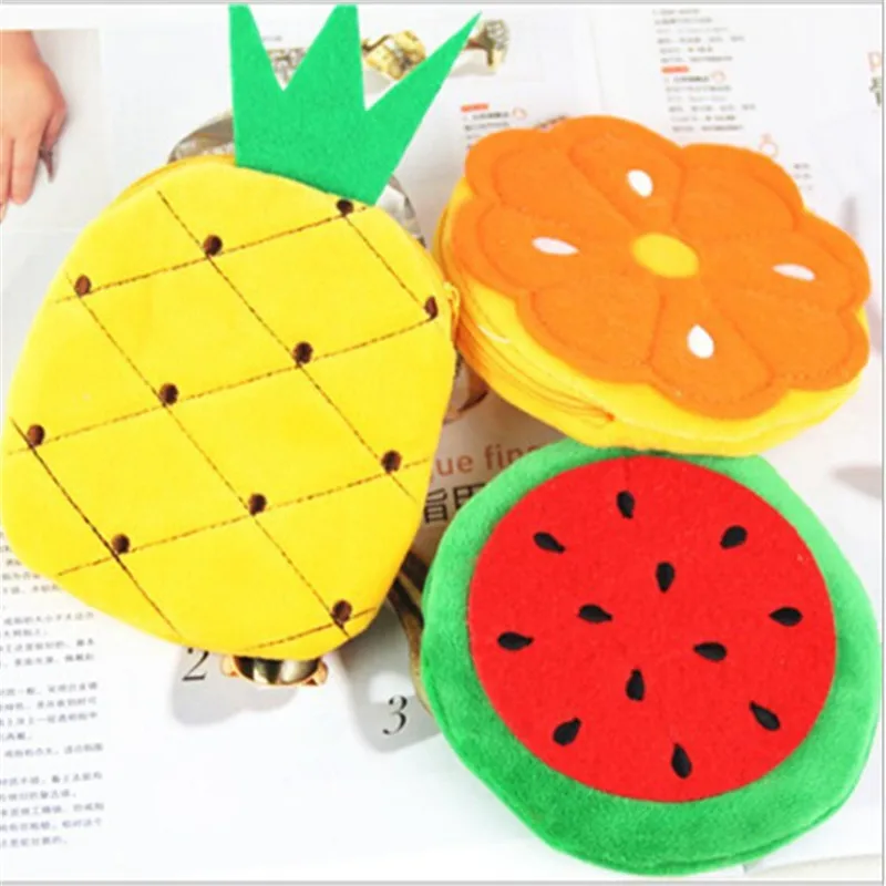 

HOT ALL Summer Fruit Dish - CUTE Strawberry , Pineapple Etc. Plush 10-11CM Coin Purse Wallet , Coin BAG Pouch , monedero gato