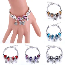 Браслет ювелирные изделия 6 цветов Серебряный омаровый Пряжка браслет-цепочка змея браслет из бисера Подходит для ювелирных изделий бабочка цветок форма короны