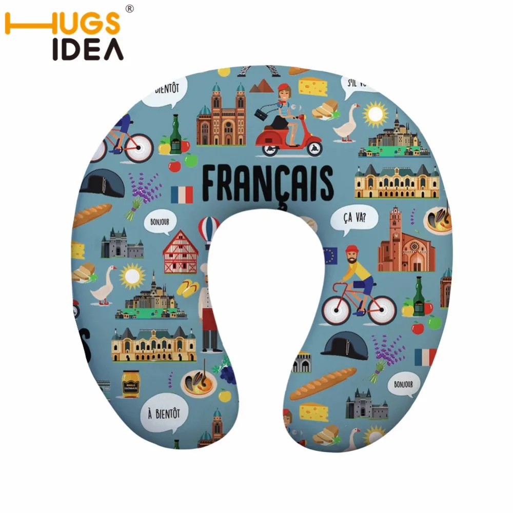 

HUGSIDEA Language U Shaped Travel Pillow Car Air Flight Inflatable Pillow Neck Support Headrest Cushion Soft Nursing Cushion
