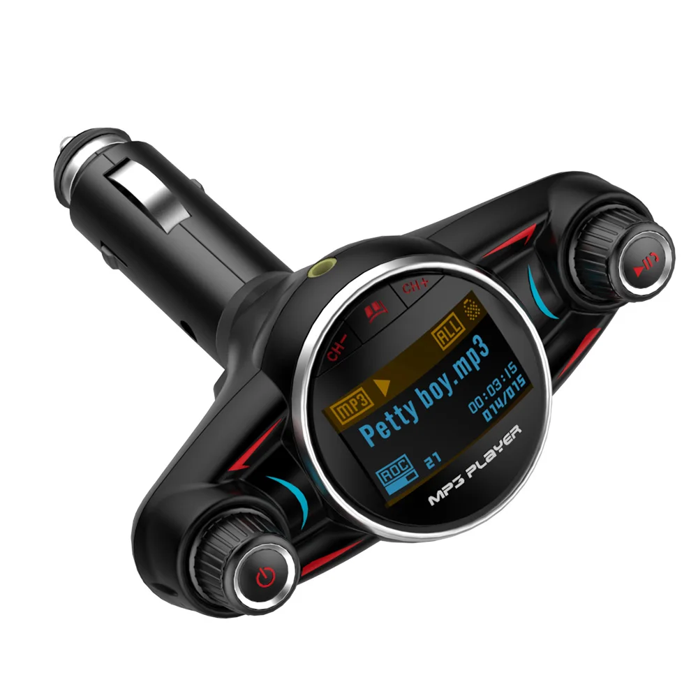 

Wireless FM Transmitter Aux Output In Car Bluetooth Handsfree Kit Car MP3 Player 5V 3.1A Dual USB Charger Support TF Card U-disk