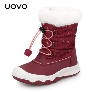 

Uovo Winter Girls Warm Boots Water Repellent Snow Boots Little Princess Outdoor Durable Boots Toddler Kids Shoes