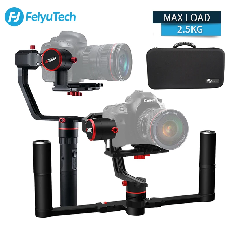 3-осевой стабилизатор FeiyuTech Feiyu a2000 для DSLR-камеры двойной ручной с нагрузкой 2 5 кг