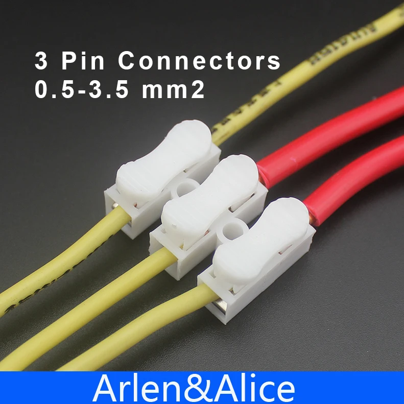 

500Pcs 3 pin push quick cable connector terminal Wiring Terminal 10A 250V