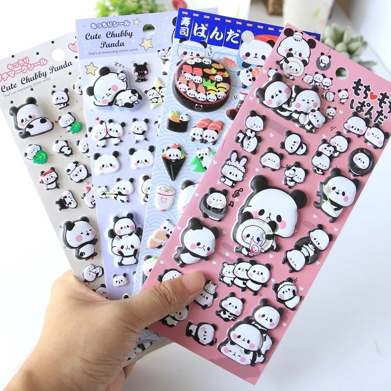 

16 pcs/lot Cute Panda Cartoon Animals 3D Bullet Journal Decorative Stationery Stickers Scrapbooking DIY Diary Album Stick Label