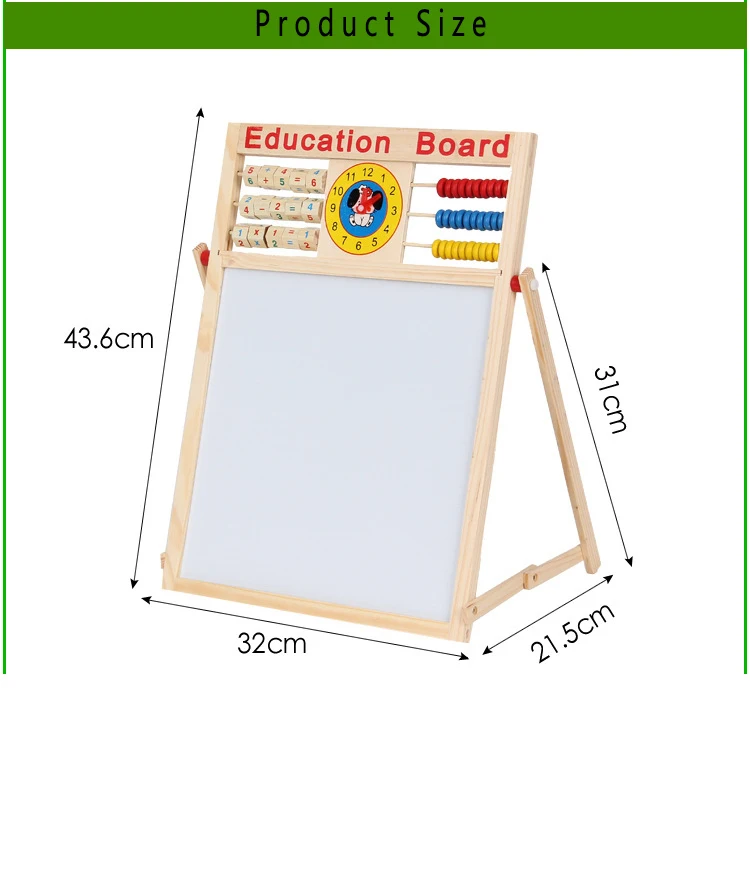 Quebra-cabeça de Madeira Brinquedo de Aprendizagem Multi-função de Desenho Placa de Escrita de Madeira das Crianças Placa de Desenho Magnético de Dupla Face 5 Brinquedos p/ desenhar