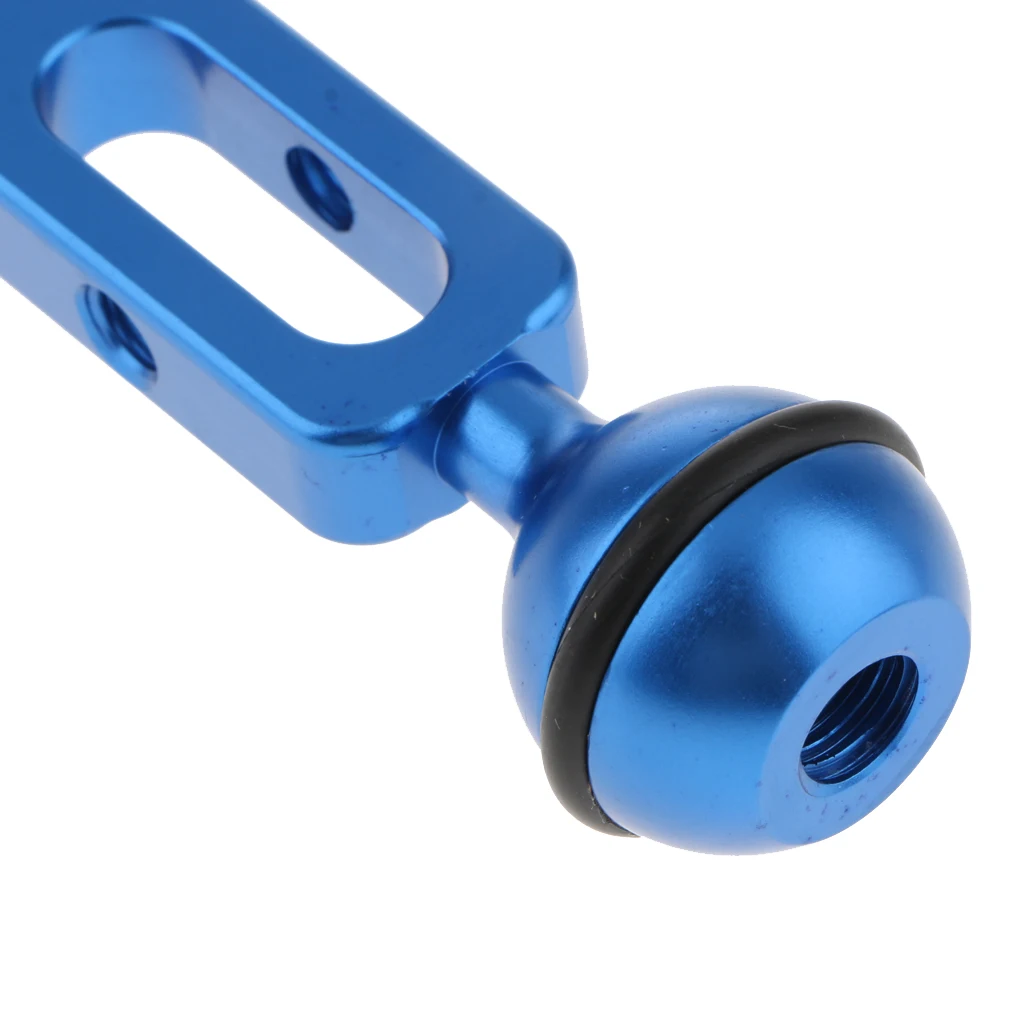 8' Aluminum Dual Ball Joint Extension Arm for Diving Underwater Camera Blue