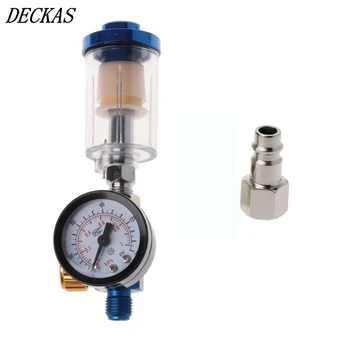 

DECKAS High Quality Air Pressure Regulator Gauge Spray Gun In-Line Water Oil Trap Filter Separator Kit Tools