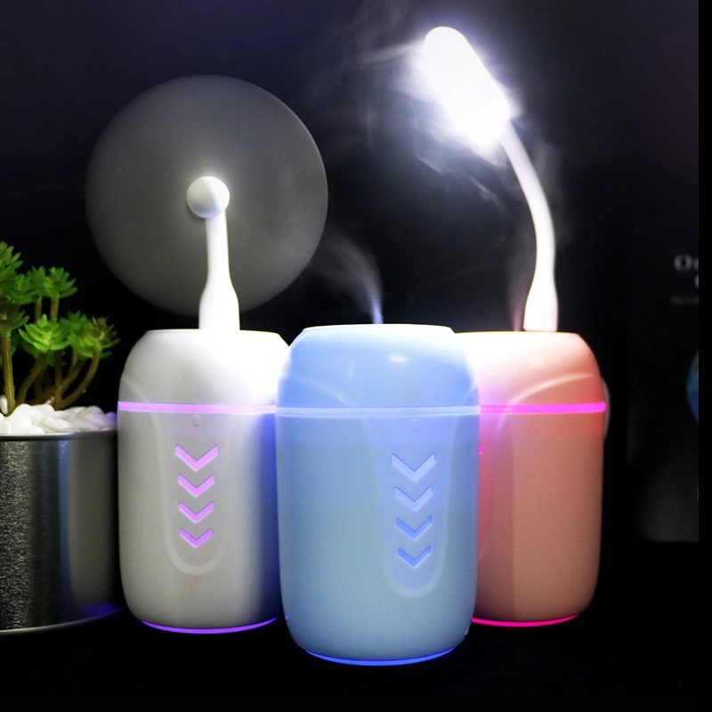 

3 in 1 200ML USB Cat Air Humidifier Ultrasonic Cool-Mist Adorable Mini Humidifier With LED Light Mini USB Fan for Home office