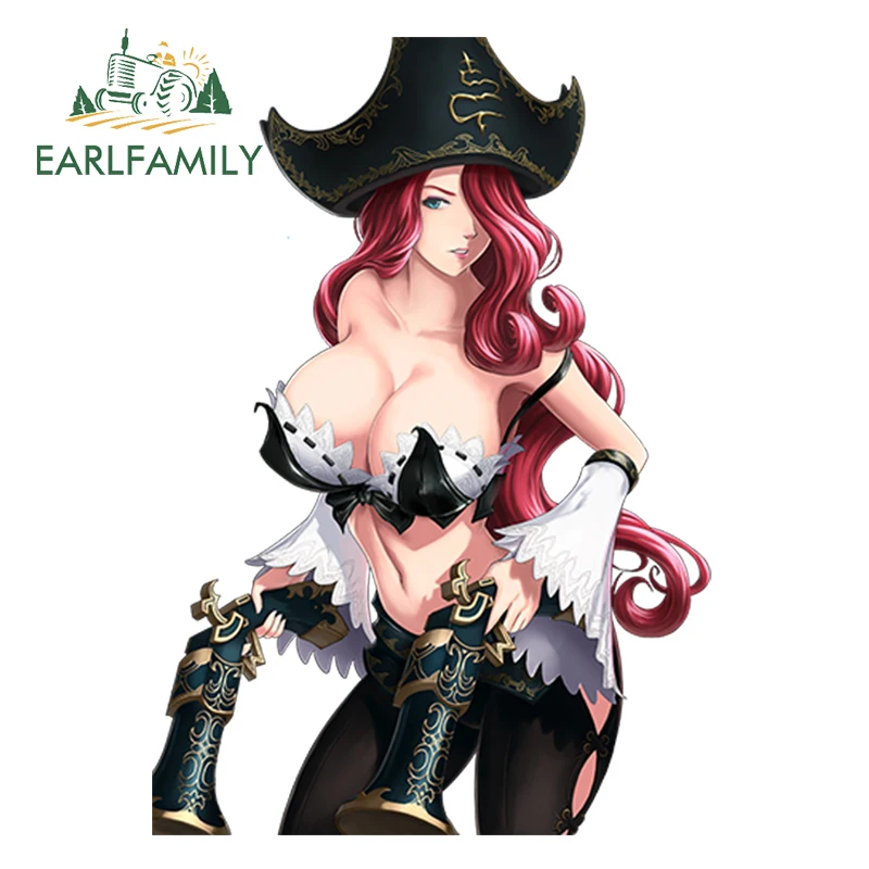 

EARLFAMILY 13cm x 9.18cm Car Styling Anime League Of Legends Sexy Beauty Miss Fortune Render Cartoon Car Stickee Accessories
