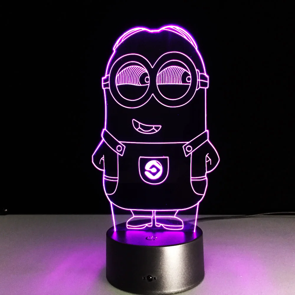  Novelty 3D Minions Night Light LED Table Lamp Touch Desk Lighting Colorful For Child Baby Gift Birt