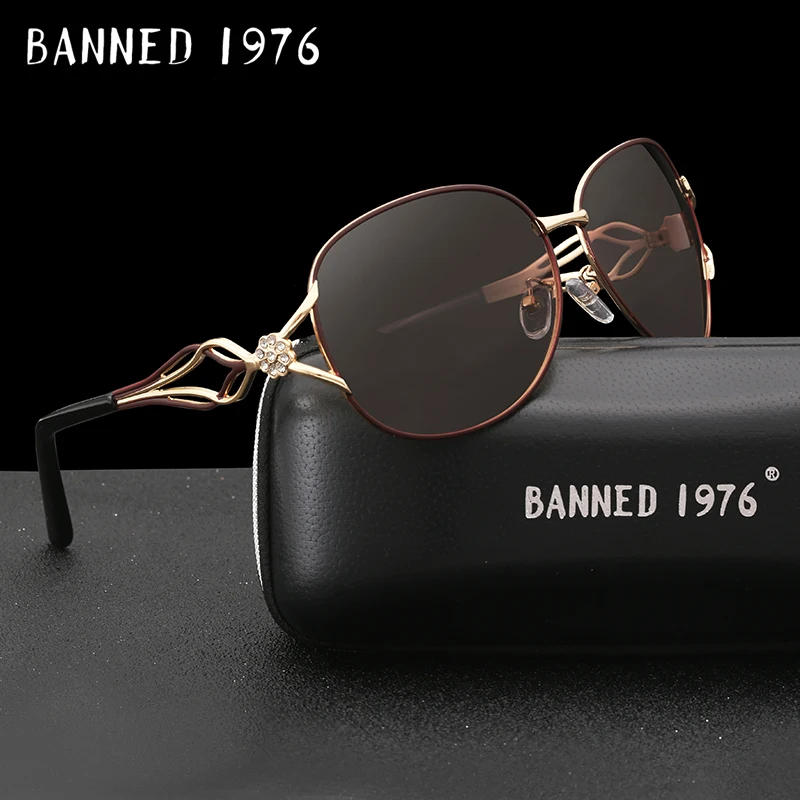 

BANNED women's HD polarized fashion Sunglasses hot sell newest brand name lens feminin diamond sun Glasses vintage with gift box