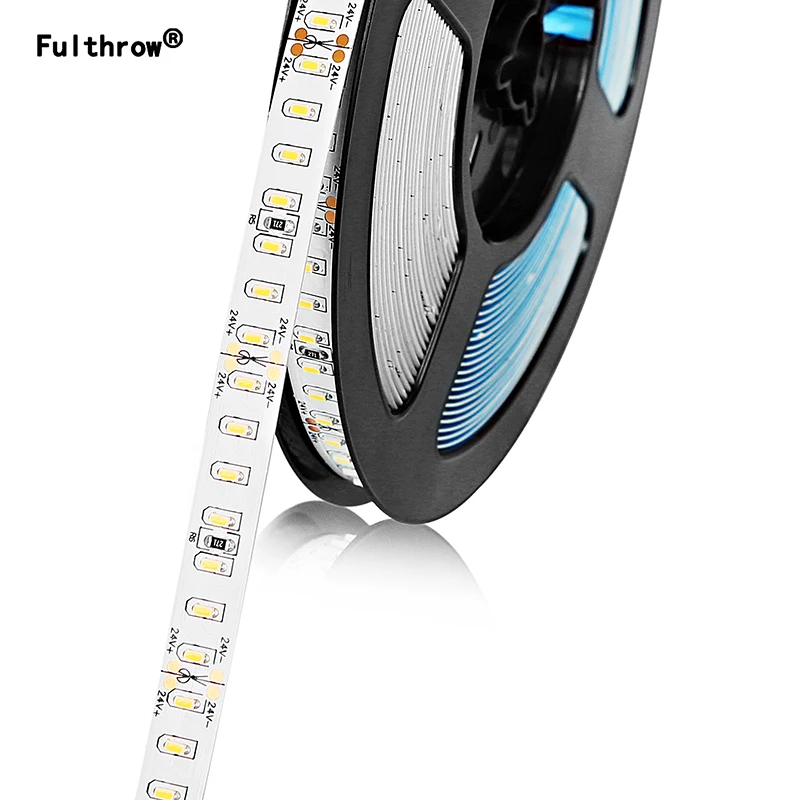 

Fulthrow SMD3014 White LED Strip lamp Non-Waterproof 168D DC24 Flexible Tape 5M Background lighting
