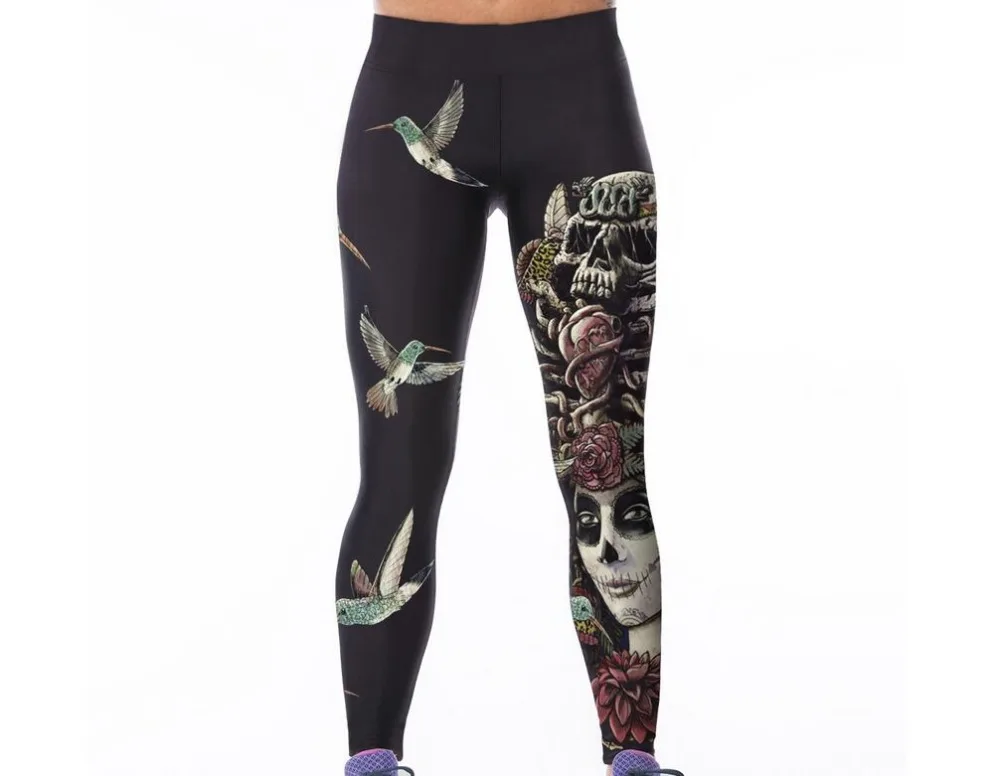 

Women 2019 New Arrive 3D skulls Printed pant high waist legging for Woman Super elastic pants