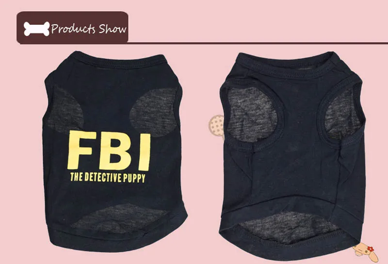 Жилет FBI футболка топ на бретелях для собак летняя одежда маленькой собаки