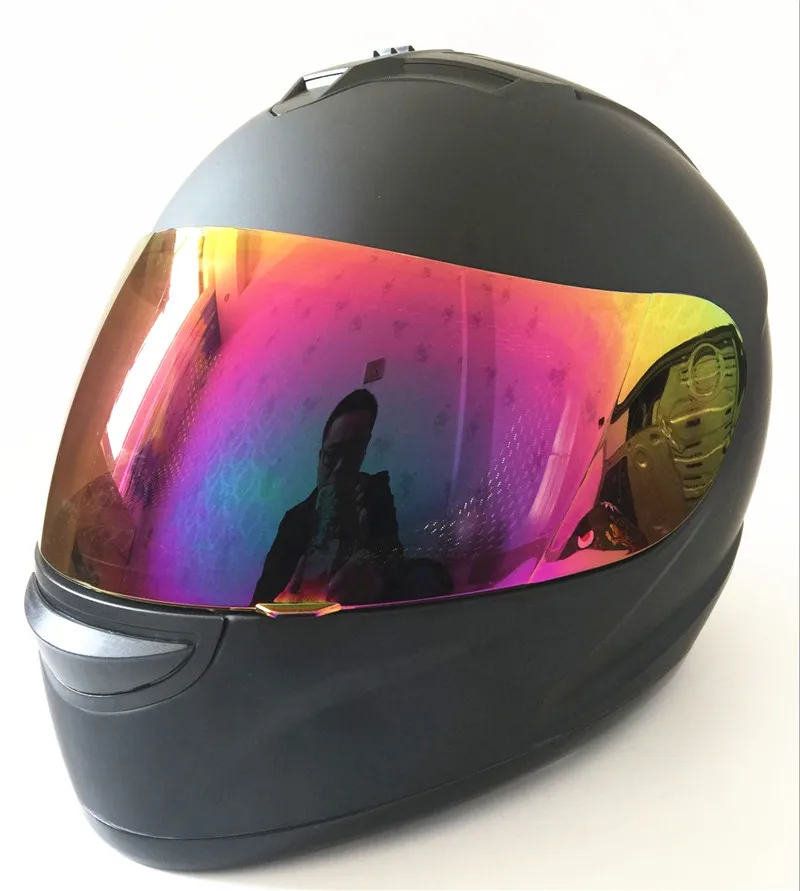 Полнолицевой шлем для бега с серебряными линзами мотоциклетный шлем потрясающий цвет SDU узор для России - Цвет: matte black