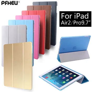 For iPad Air2 Pro 9.7 inch ,PFHEU Ultra-thin PU Smart Cover Case Magnet wake up sleep For apple iPad Air 2 Pro9.7