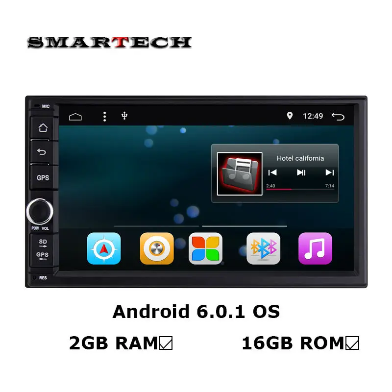 imágenes para SMARTECH 2 din 6.0.1 Android estéreo Del Coche unidad principal de radio 2G RAM 16G ROM Quad Core 7 pulgadas 1024*600 con gps OBD WIFI imágenes para SMARTECH 2 din 6.0.1 Android estéreo Del Coche unidad principal de radio 2G RAM 16G ROM Quad Core 7 pulgadas 1024*600 con gps OBD WIFI