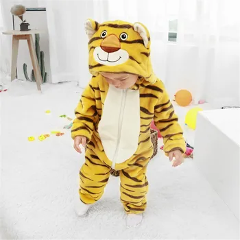 

tiger pajamas For Baby Children Kids Cartoon Animal Cosplay Costume Warm Soft Flannel Fancy Winter Onesie Cute Pajama Body Suit