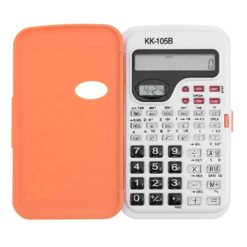 Мини многофункциональный калькулятор ручной студенческий научный калькулятор 2 линии дисплей Портативный калькулятор для математики - Цвет: Оранжевый