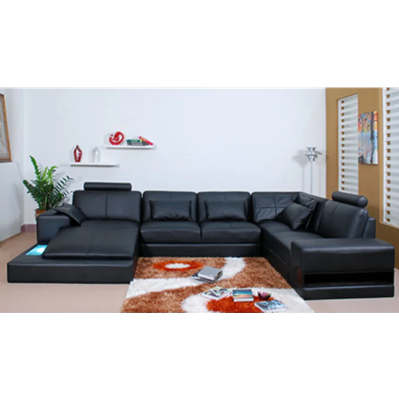 Последние наборы диванов высокой плотности прочный кожаный диван, мебель для гостиной