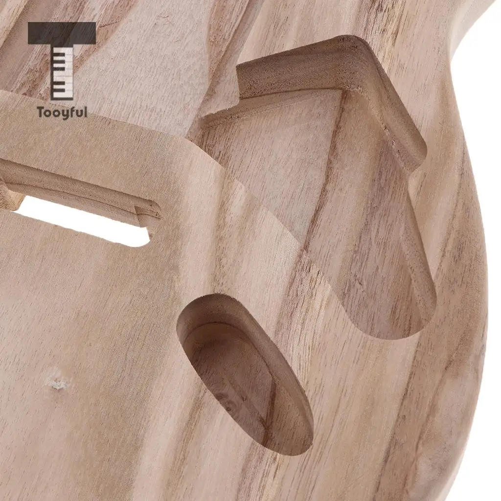 Tooyful Exquisite Unfinished Guitars Wood Body with Wired Plastic Pickguard for Strat ST Electric Guitar Parts