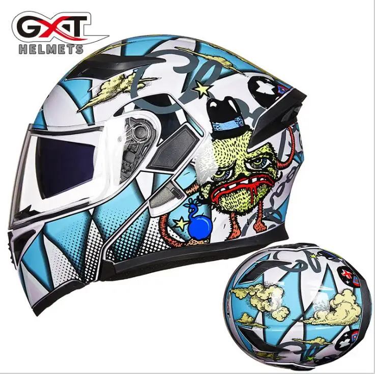 GXT модульный мотоциклетный шлем флип-ап Capacete da Motocicleta Cascos Мото шлем каск руля двойной козырек мужские гоночные шлемы - Цвет: 1