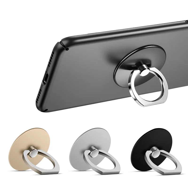 Universal 360 Degree Finger Ring Mobile Phone Grip Stand Holder For iPhone Samsung Huawei Phone Mount Stand Round