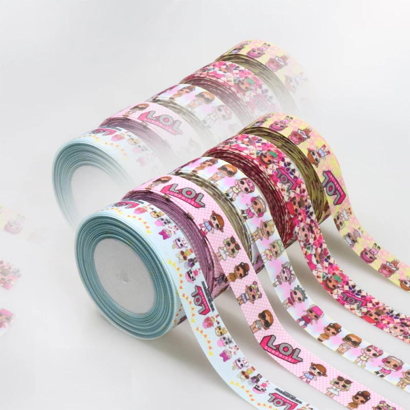 

5 Meters Cartoon Ribbon Grosgrain 25MM DIY Handmade Character Ribbons For Crafts Custom Ribbon Christmas Decoration Trims Sewing