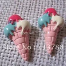 15 шт./лот плоские пластмассовые смолы lce крем, DIY смолы ремесло аксессуары модные полимерные Кабошоны